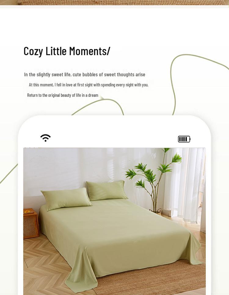 Washed Cotton Soft Bed Sheet - Skin-Friendly, Minimalist Design, Extra Large for Double Bed, All-Seasons, Perfect for Dorms