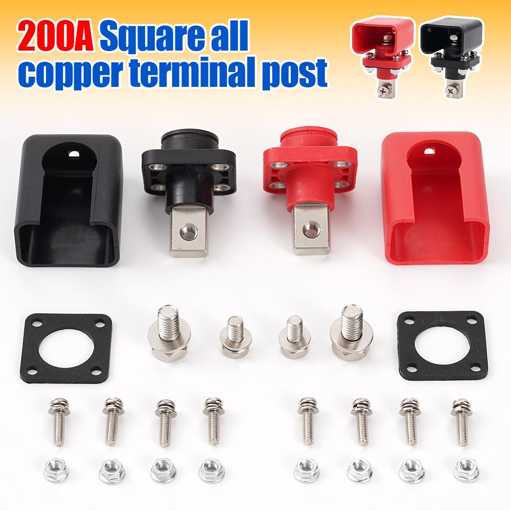 200A All-Copper Lithium Battery Terminal Connector Energy Storage Terminal Battery Connector Adapter Inverter Plug