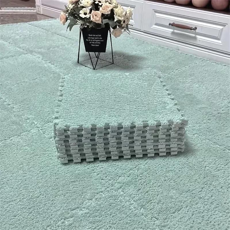 4-20 Piece Plush Baby Interlocking Floor Mats Thickened Warm Non-slip Suitable for Bedrooms Living Rooms and Kitchens