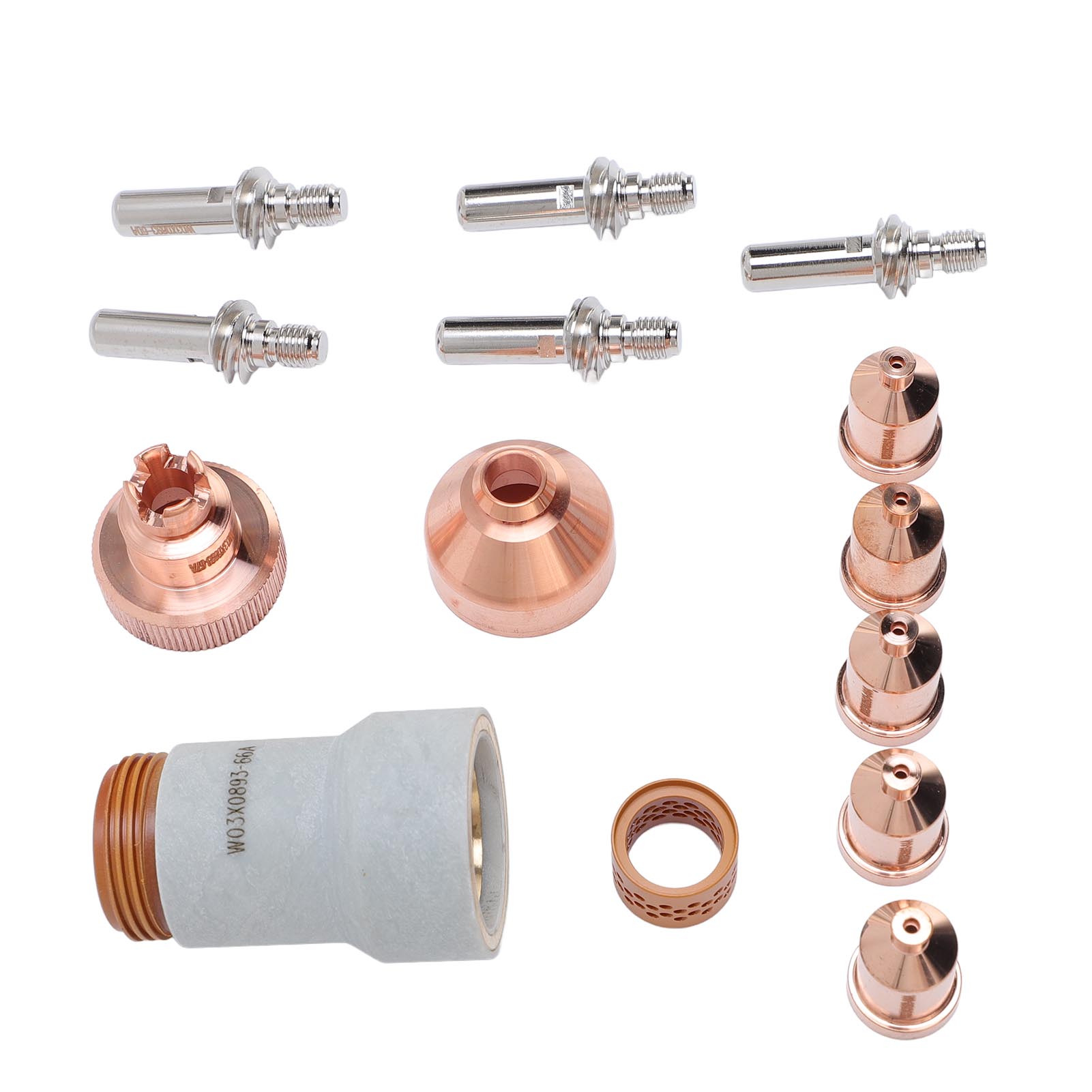 

Набор из 14 шт. Комплект расходников для плазменной горелки Электрод Сопло Защитный колпачок Вихревое кольцо Набор для LC25