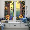 2Pcs Vibrant Sunflower Patterned Butterfly Curtains Stylish Home Decor Suitable For Bedroom Bathroom Living Room Dining Room