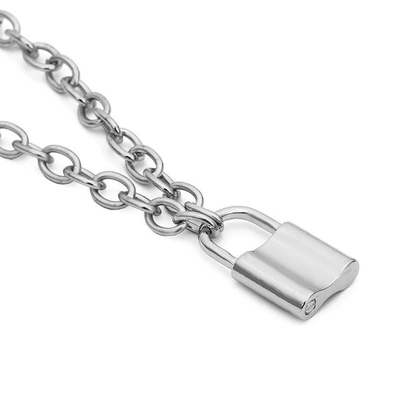 Buy Punk Unisex Women Padlock Necklace 