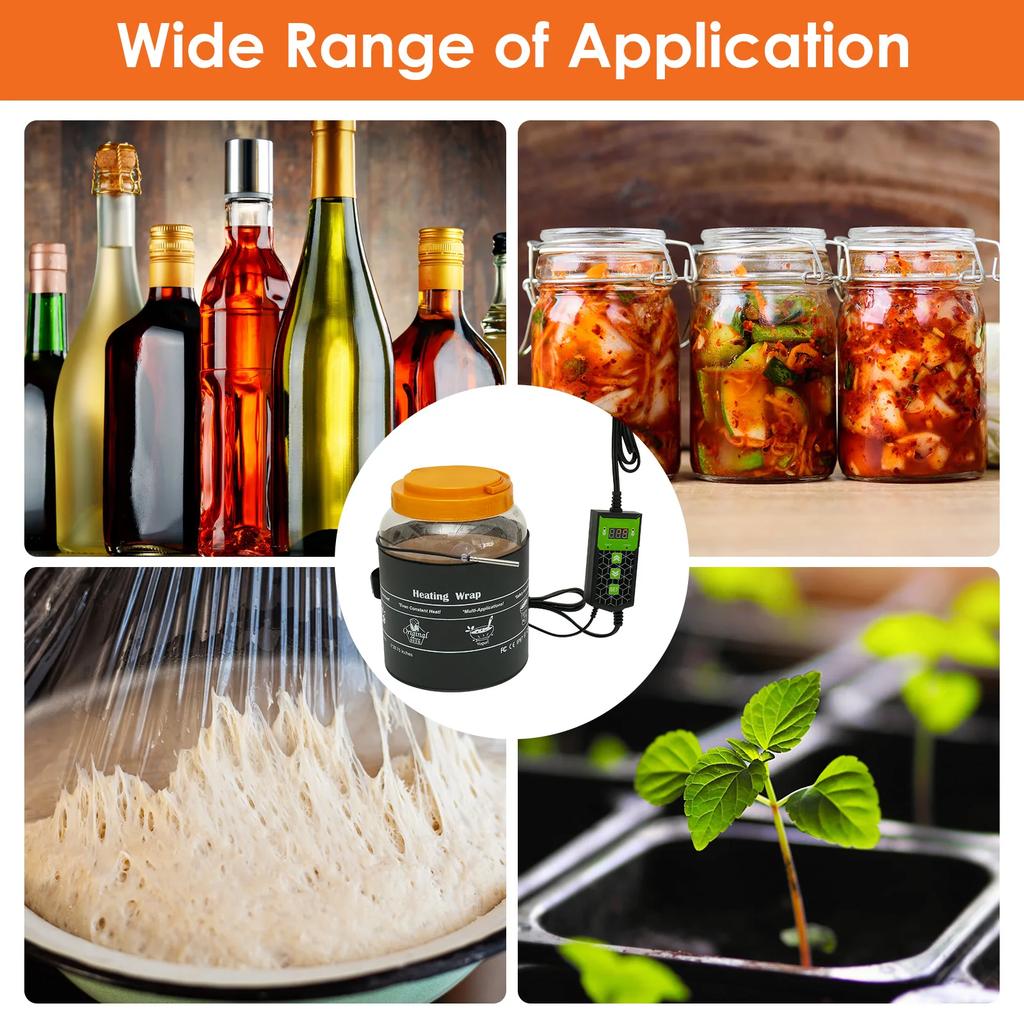 Kombucha Heizmanschette Gleichmäßige Erwärmung Kombucha-Glas Heizmanschette Wasserdicht Langlebig Fermentationsheizmatte für die Heimfermentation