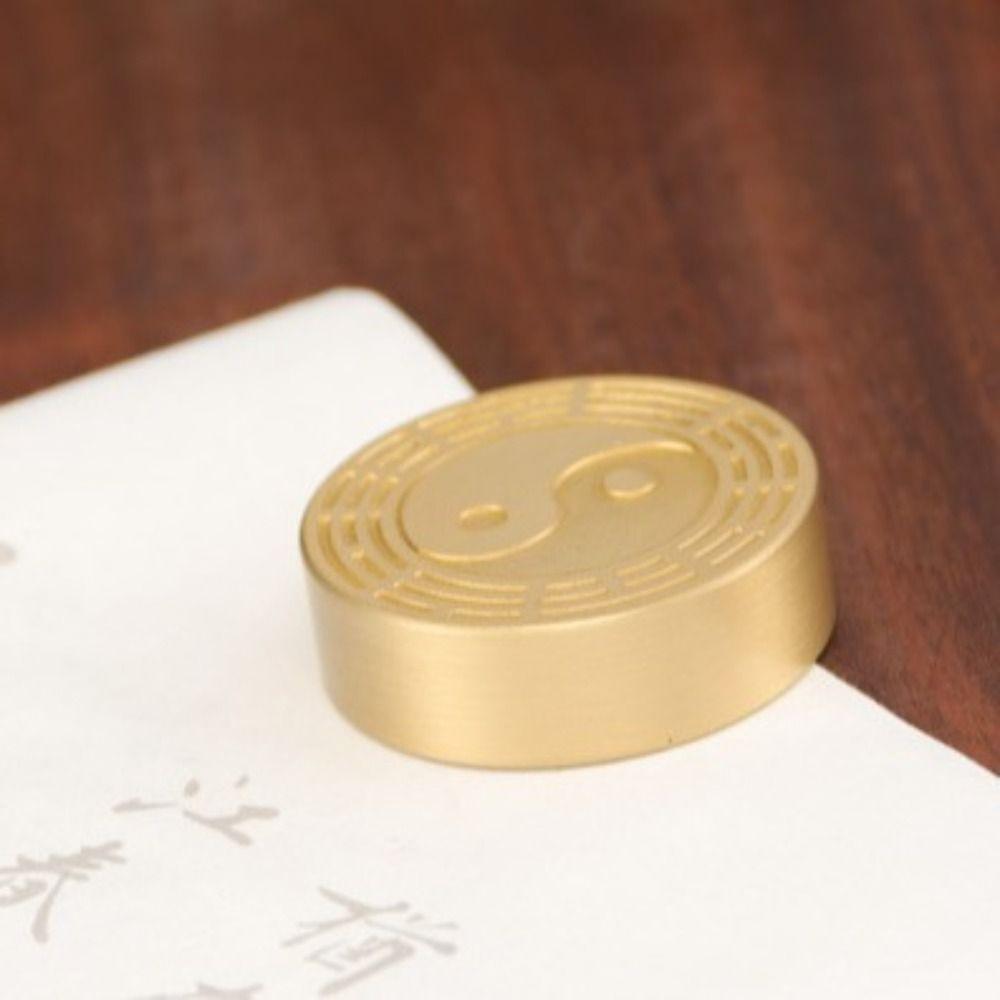 Chinese Calligraphy Tool BaGua Calligraphy Supplies Creative Paperweight Brass  Painting