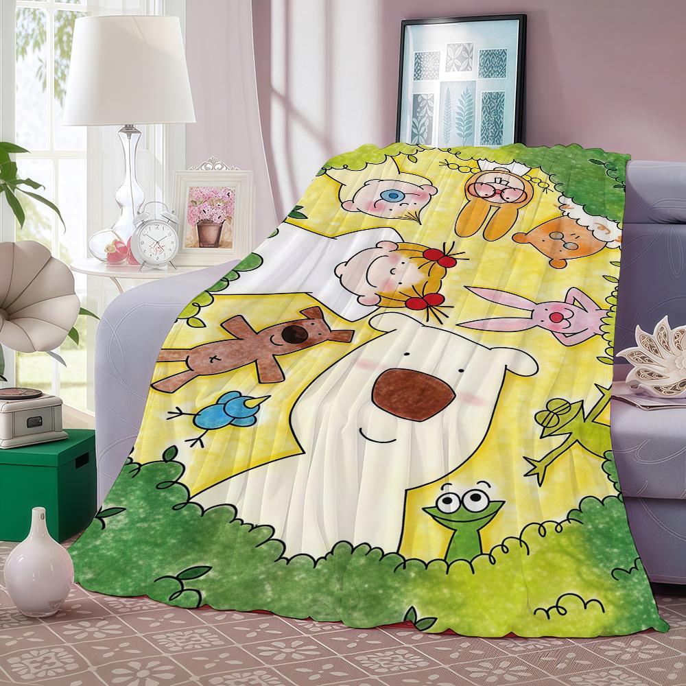 Cartoon cute Coco chan Blanket For Sofa Office Bed Plane Travel Sleep Read Relax Camping Soft And Warm