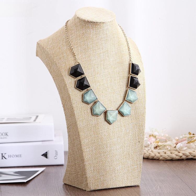 Flannel Necklace Display Stand Jewelry Neck Mould Jewelry Stand Portrait Model Neck Counter Jewelry Display Props