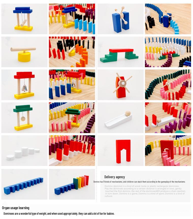 Wooden Domino Set: 1000-Piece Children's Educational Building Blocks