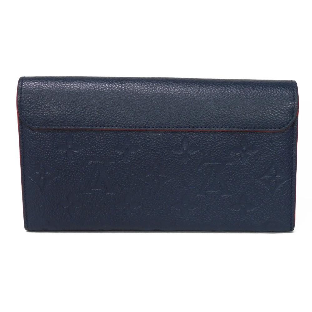 Used 12564 Portefeiulle Pont Neuf M62127 7940 LV logo flower navy red Monogram Empreinte Marine Rouge unisex from Japan