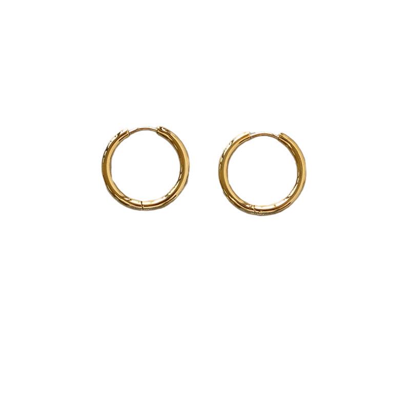 Elegant 18K Gold-Plated Titanium Steel Hoop Earrings