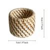 Woven Rattan Napkin Rings, Handmade Natural Wicker Napkin Rings, Farmhouse Chic Napkins Holder for Party Dinner Dining Table Decoration
