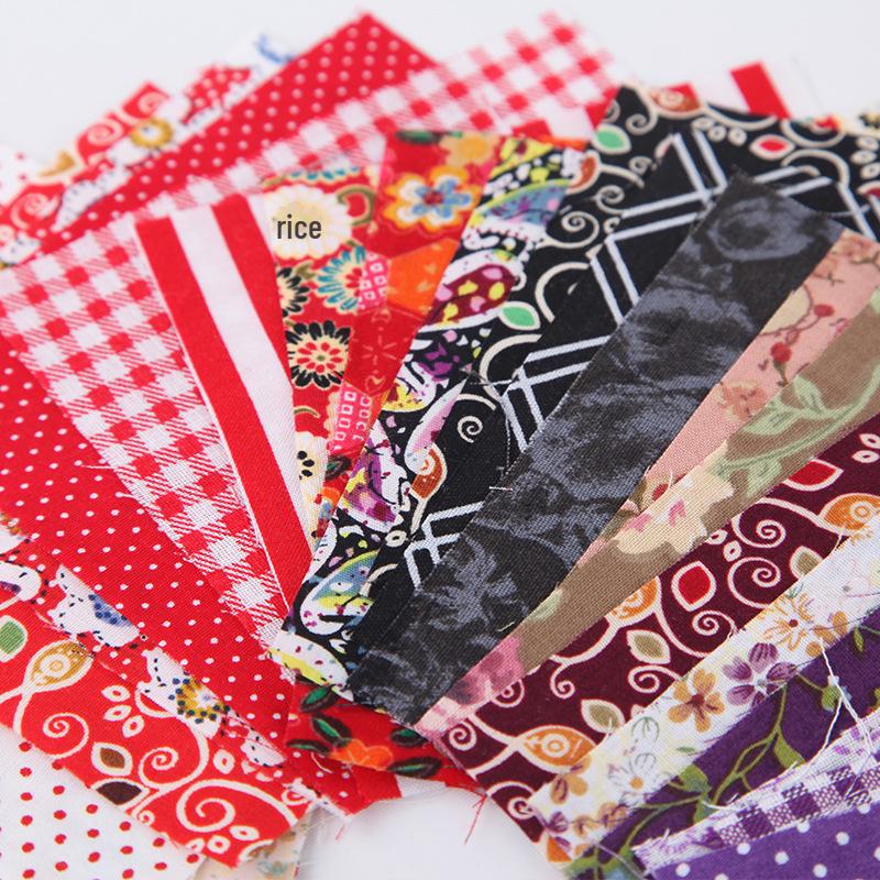 Handmade Cotton Patchwork Fabric Set, 10x10cm, Random Patterns