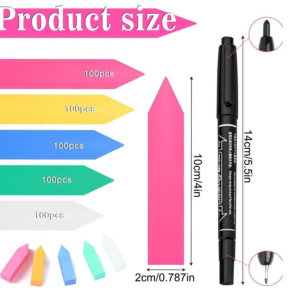 500 Pcs 4 Inches Plant Labels PVC Waterproof Plant Tags Nursery Garden Labels Pot Marker Garden Stake Tags For Seedlings