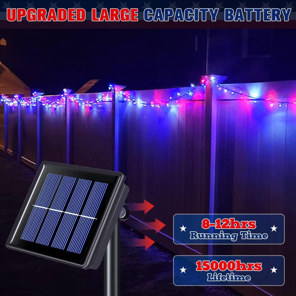 Led Solar String Lights Outdoor Solar Christmas Lights 8 Modes Twinkle Fairy Lights for Xmas Tree Garden Wedding Decoration