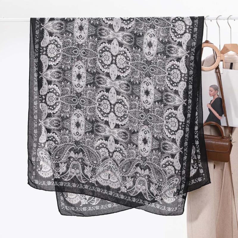 

Fashion women s large size cotton and linen scarf Fashion spring and summer scarf Sunscreen beach towel 175cm Above