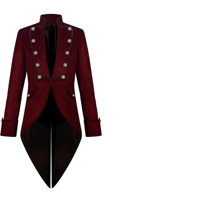 Medieval Retro Costumes Drama Performance Costumes Men's Clothing Medium Length Punk Holiday Retro Tailcoats Props