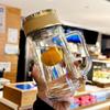 Shangqi High Borosilicate Double-Layer Tea Infuser Glass Cup with Handle