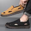 20252025 popular summer men's sandals ultra-light hole men's shoes flat slippers casual shoes black