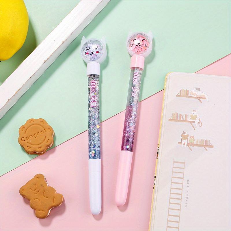 1Pc Glitter Sequin Rabbit Butterfly Moon Shape Comfortable Grip Stationery School Office Supplies Student Prize Gift Writing Tools Holiday Gift Novelt