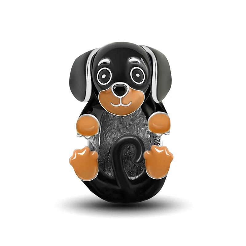 Copper Cat Luminous Firefly Sausage Dog Charms Bead Fit Diy Bracelet Bangle Making Gift Of High Quality Jewelry