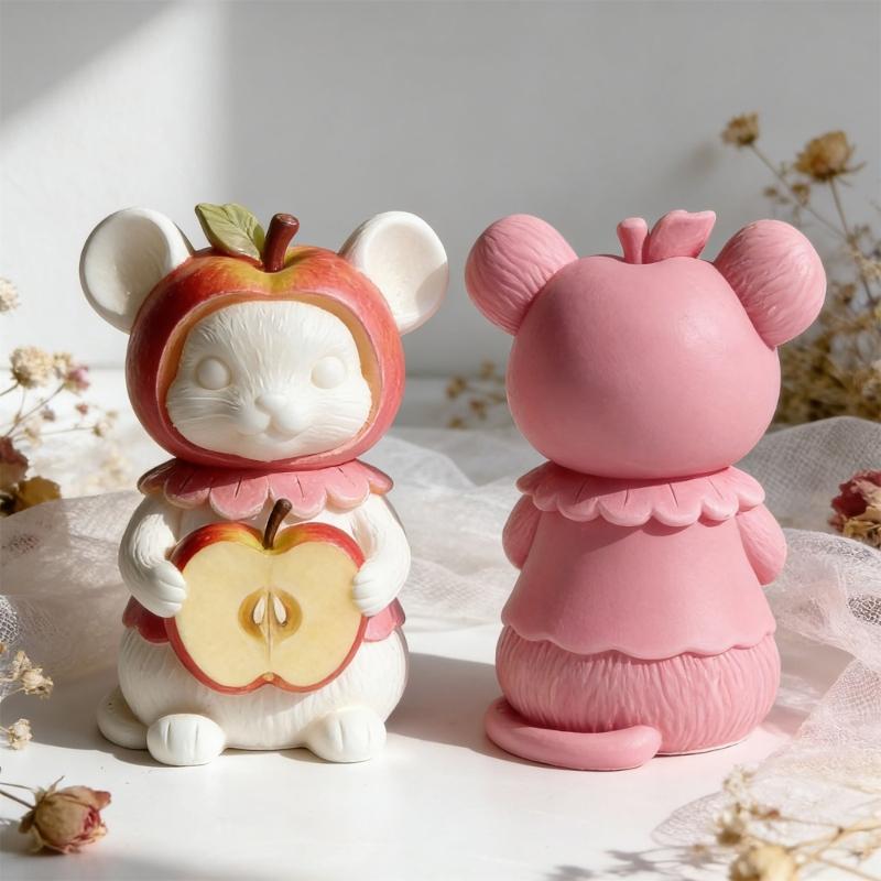 Stereoscopic Mouse Candle Making Silicone Mold Food Safe Easily Release Perfect For DIY Enthusiasts Gift Crafting