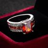 Women's Colored Zircon Ring - European & American Creative Design, Fashionable Hand Jewelry, Classic Square Wedding Style