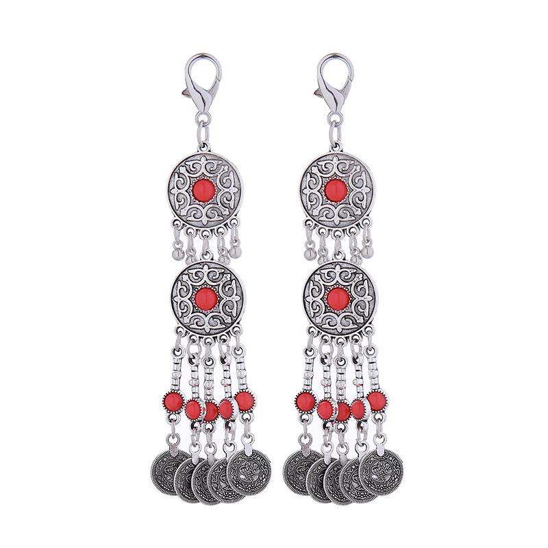 Kazakh Princess Tassel Keyring: Ancient Style Alloy Backpack Pendant & Hair Accessory with Lobster Clasp