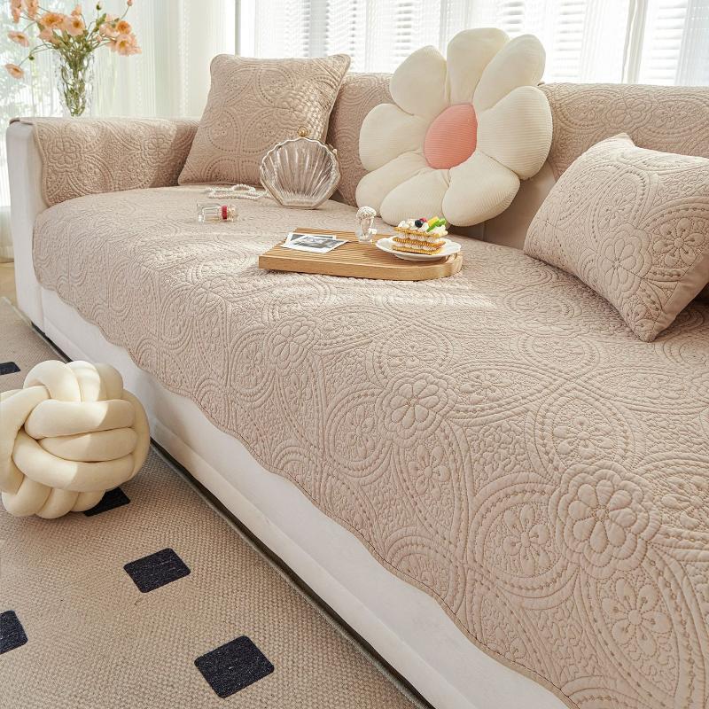Selected High-End Style Custom-Shaped Pure Cotton Sofa Cover Suitable All Seasons Thick Slip-Resistant Seat Cushions Sofa Cover