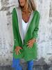 Women's Orange Hooded Cardigan Sweater Casual Long Sleeve Open Front Lightweight Jacket
