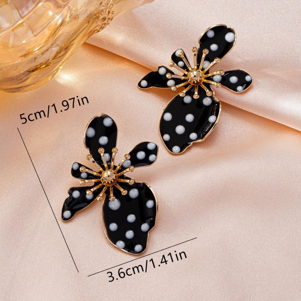 Irregular Shap Large Flower Earrings Wedding French Earrings Fashion Outfit