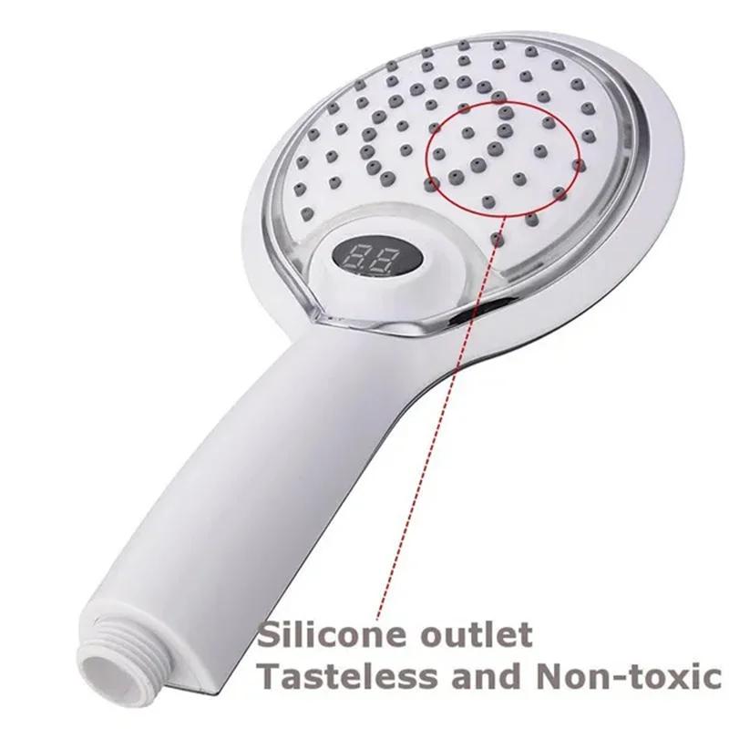 1pc LED Shower Spray Automatic Digital Temperature Sensor 3 Colors Change Water Powered New Shower Head Bathroom Accessories