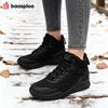 BAASPLOA Women's Winter Waterproof  Warm Plush New Women's Cotton Shoes Winter High Top Cotton Shoes Snow Boots Outdoor Hiking Boots