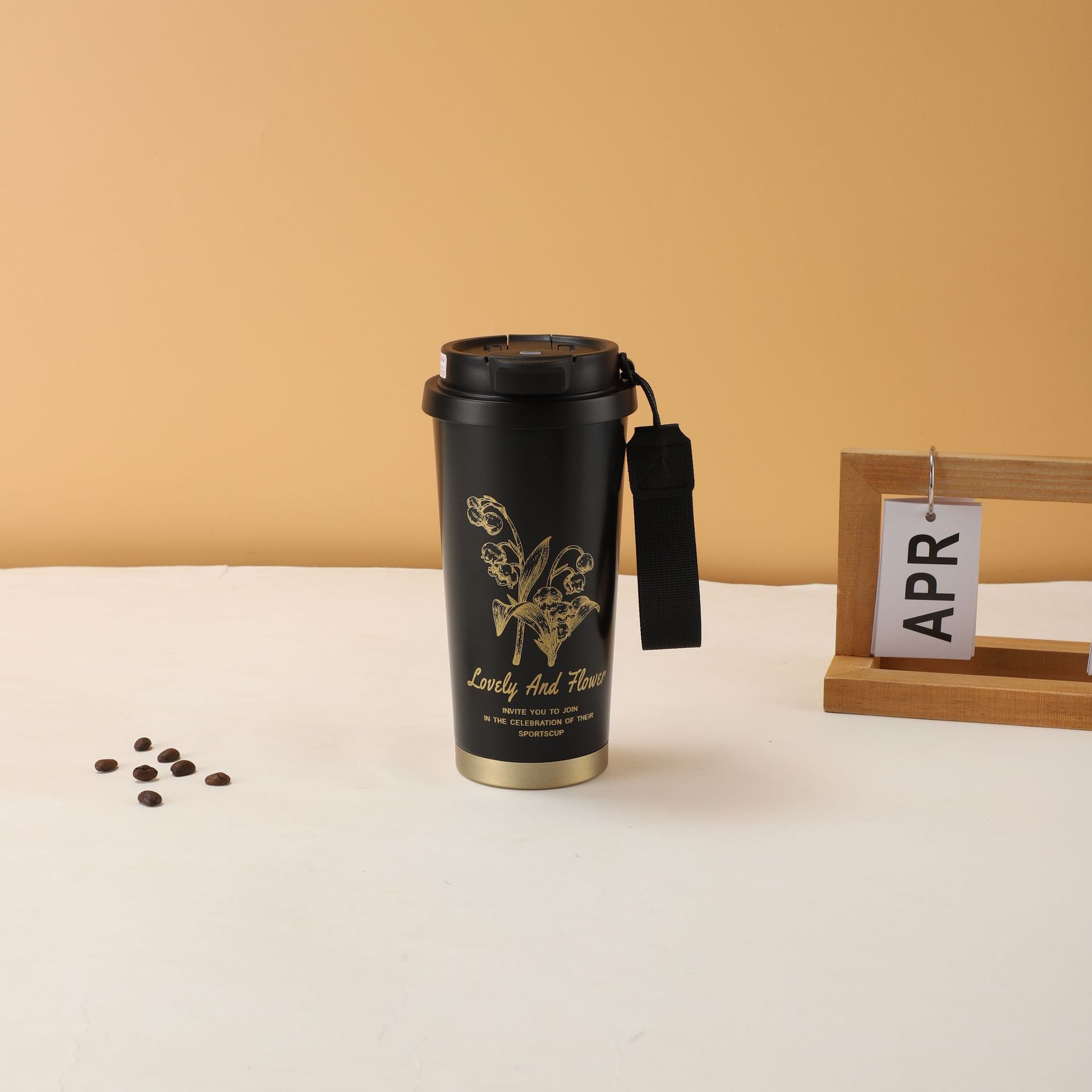 

Lily Of The Valley Coffee Cup Household Double Drink Straw Cup 316 Stainless Steel Thermos Cup Couple Water Cup Gift Water Cup 530ML