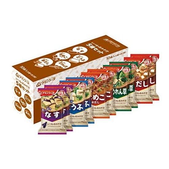 Amano Foods Regular Miso Soup 5 Variety Set 10 Servings
