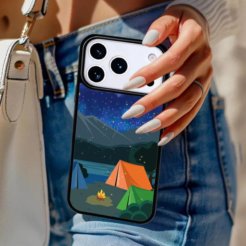 Natur Camping Kunst Handyhülle Für iPhone 17 Air 14 15 13 12 Max Hülle Für Apple 16e 11 Pro Max Plus Coque