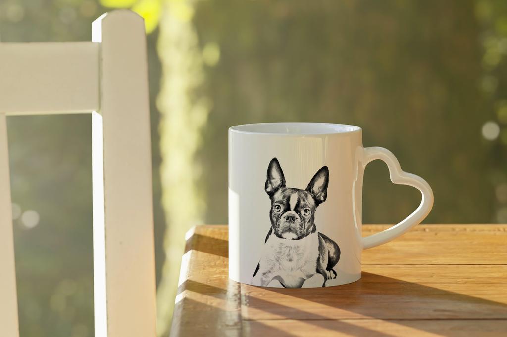 Boston Terrier, American Gentleman - Cup with a Dog, Adorable Cup with a Heart-shaped Handle, Universal Gift from the Art-Dog Brand