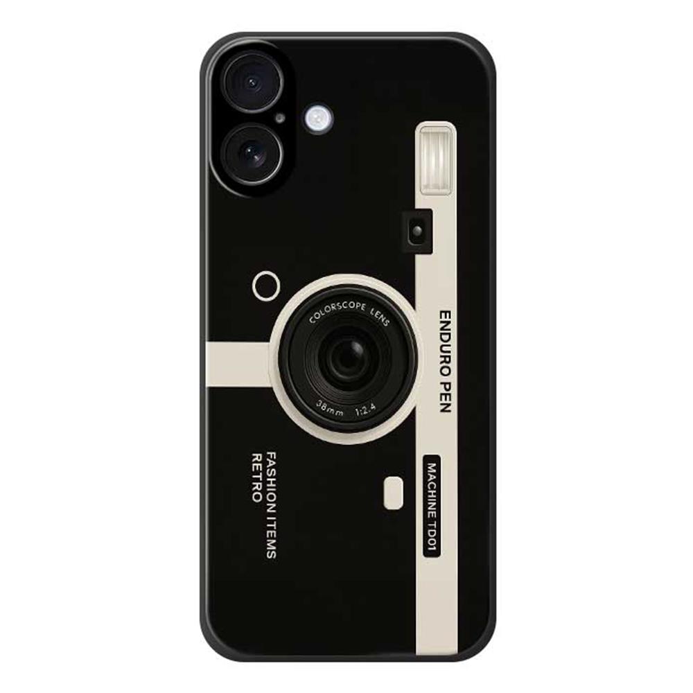

For iPhone 17 Case Colorscope Lens Pattern Printing Straight Edge TPU Phone Back Cover Black