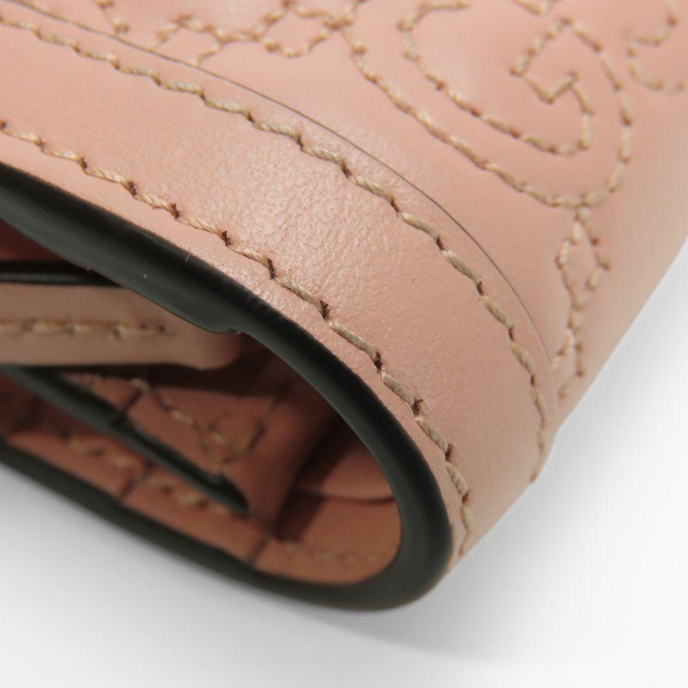 Used GUCCI Bifold Wallet 723786 GG Matelasse Leather Pink Accessory