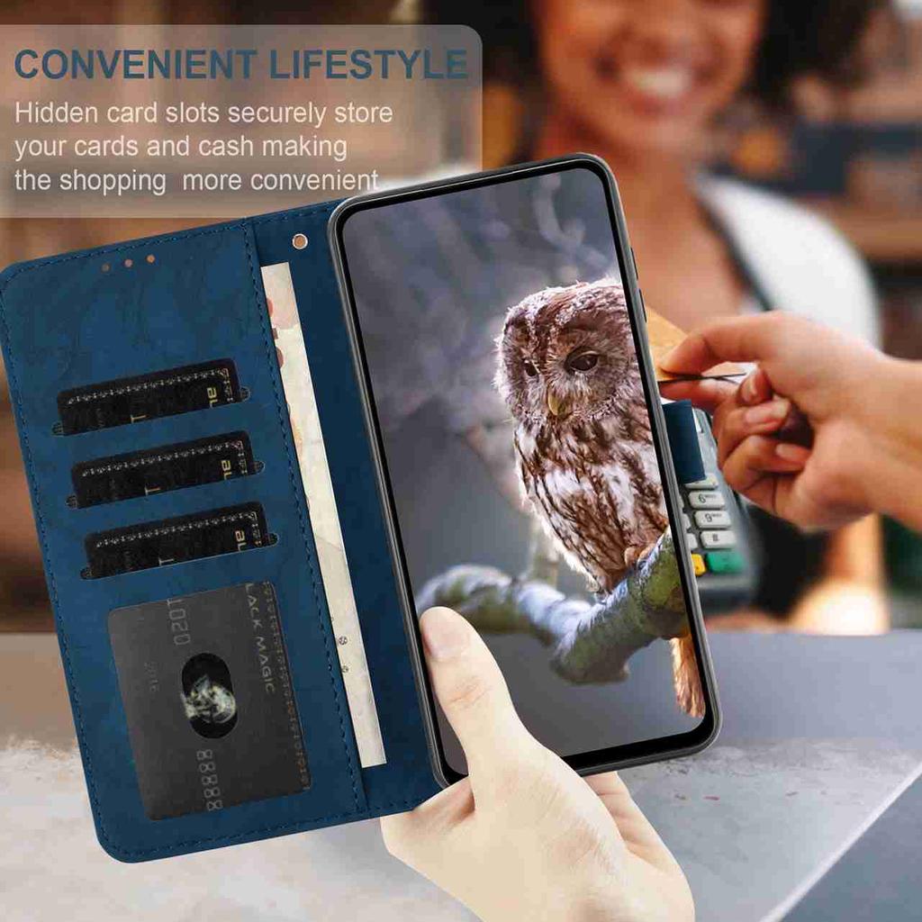 8-Color Owl Embossed Pattern Flip Card Design Wallet Case for Google Pixel 6,Pixel 7,Pixel 8,Pixel 9,Pixel 10 Series...