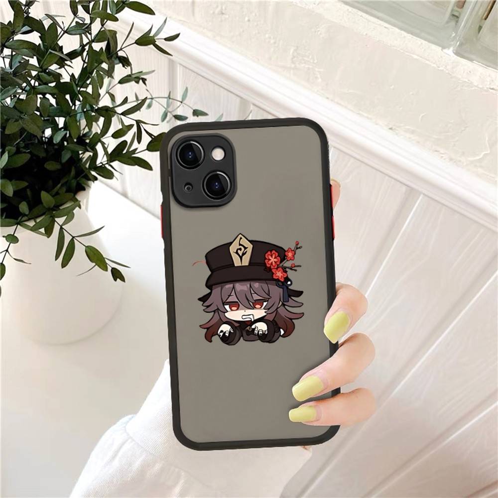 Anime Genshin Impact Phone Case For IPhone 14 11 12 13 Mini Pro Max 8 7 Plus X XR XS MAX Translucent Matte Cover