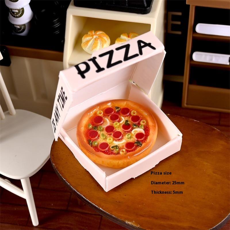 10 PCS Cute Dollhouse Miniature Simulated Kitchen Food Toy Pizza Model Home Decor Kid Play Toy Micro Landscape Ornaments Gifts