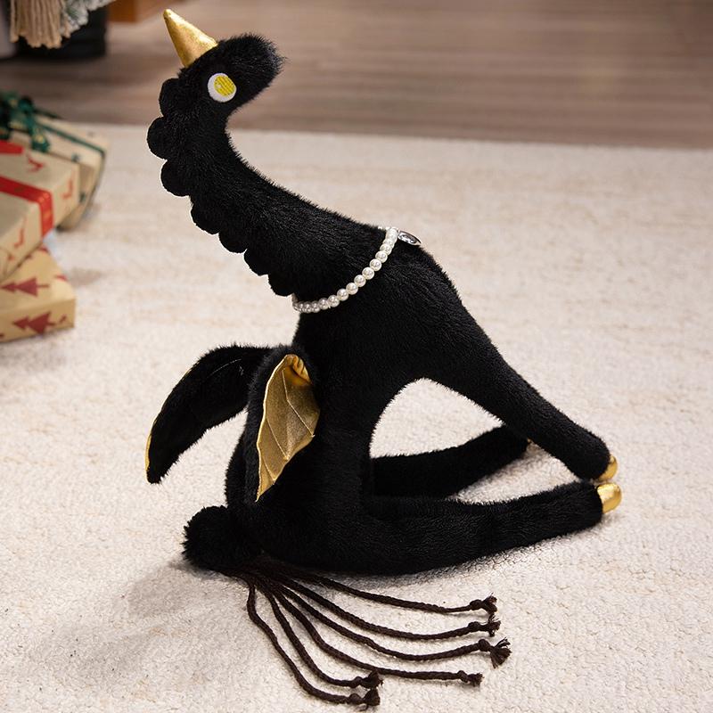 5070Cm Elegant Tsundere Princes Unicorn Plush Toy Stuffed Artificial Pearl Necklace Flying Wings Horse Plushie For Girl Gift