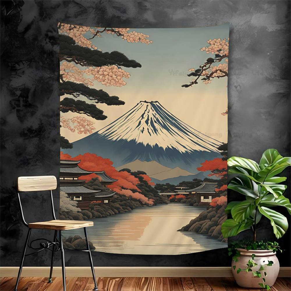 Vintage Japan Tokyo Japanese City Landscape Canvas Cartoon Tapestry Art Science Fiction Room Home Decor Wall Hanging Home Decor