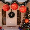 3Pcs Outdoor Hanging Christmas Light LED Illuminated Ornament Balls with 8 Lighting Modes And Timer Festive Sequin Ball for Porch Garden Decor