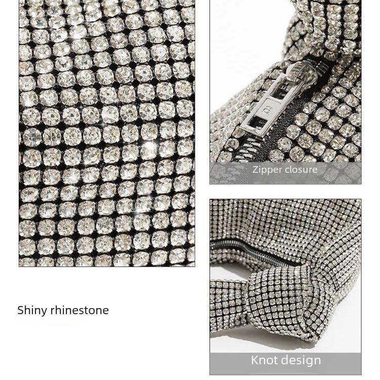 2024 Women's Fashion Rhinestone Chain Handbag - Chic, Versatile, Portable, and High-End.