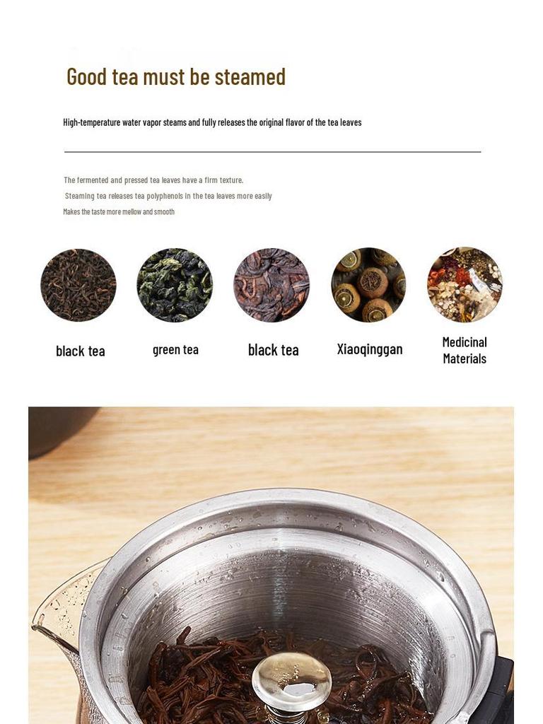 Electric Glass Spray Tea Maker, Large Capacity Steaming Kettle, Black Tea Health Pot