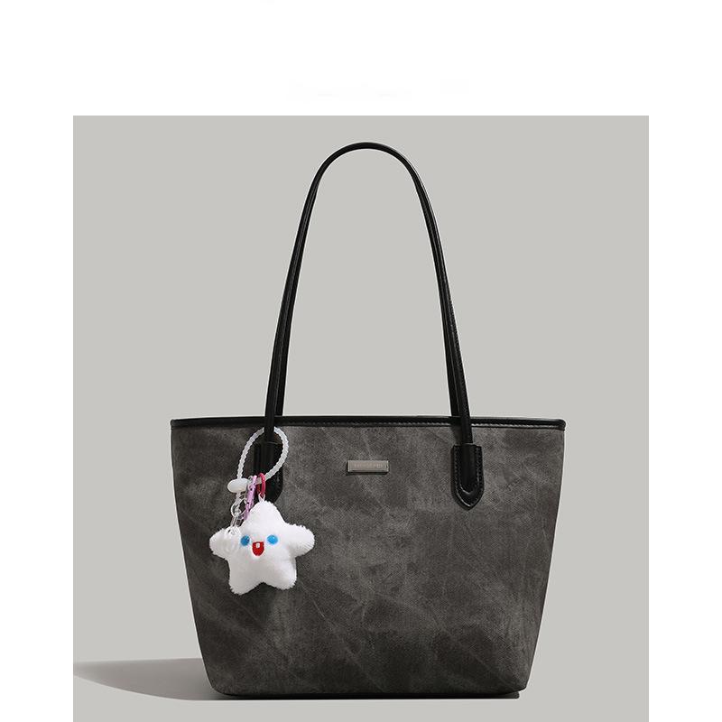 Customized simple commuter tote bag for women 2025 new trendy large-capacity bento bag, student underarm tote bag in class