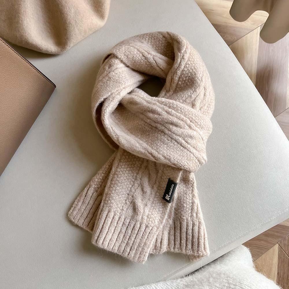 Twists Long Thickened Neckscarf Acrylic Fibers Winter Warmer Scarf Knitting Wool Scarf  Autumn