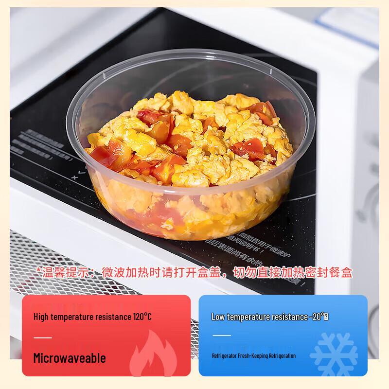 NHZHIW Disposable Round PP Takeaway Food Containers with Lids