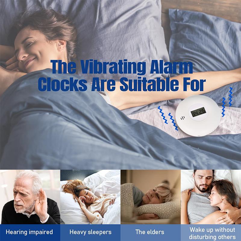 Portable Super Strong Vibration Alarm Clock, Cute LCD Digital Clock,4 Alarm Modes Suitable For The Elderly, Students