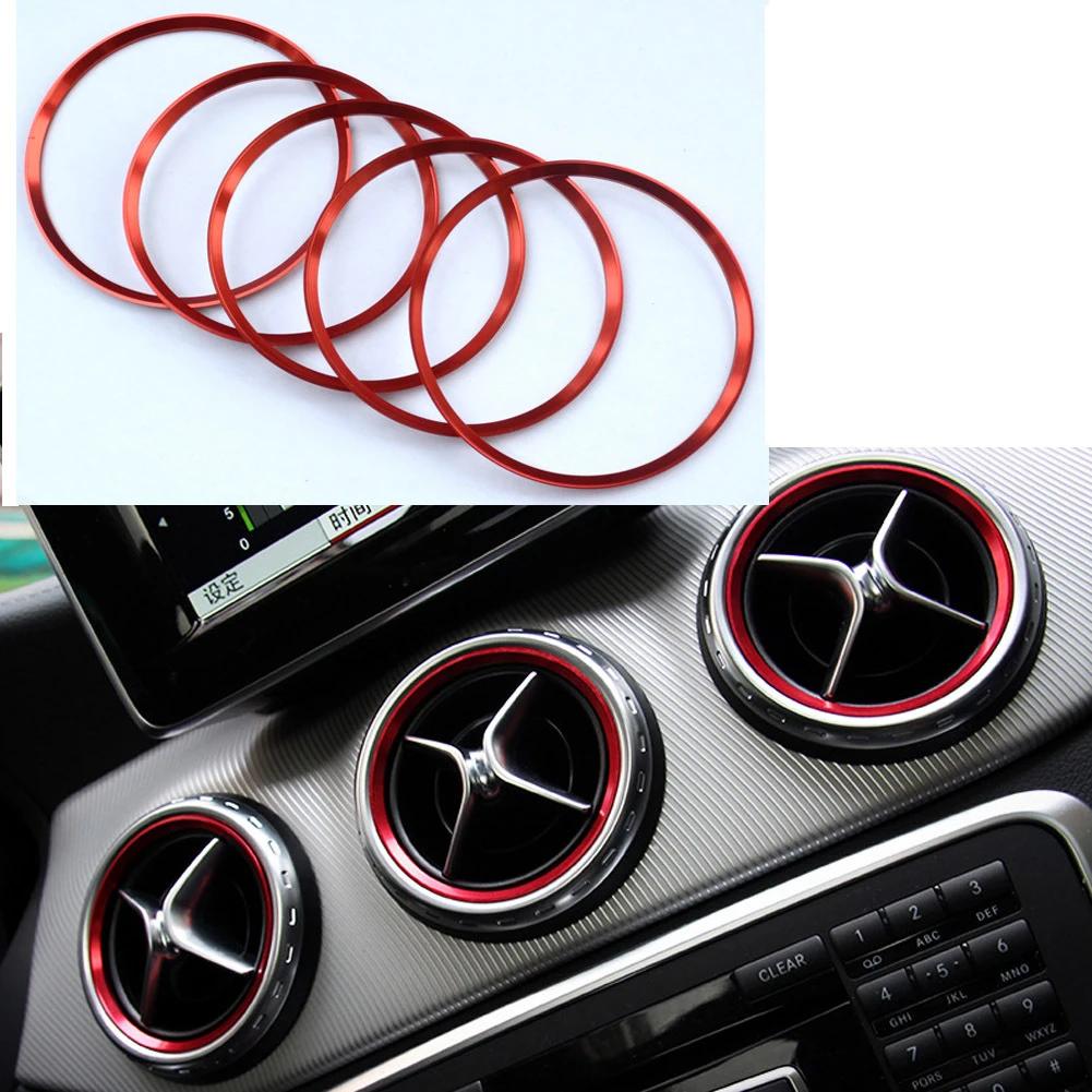 5Pcs/Set Car Air Conditioner Vent Outlet Ring Trim Decor for Mercedes Benz A B GLA CLA Class W176 W246 C117 X156 AMG 2012-2018